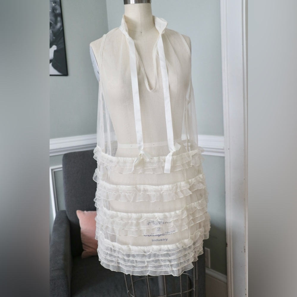 Free People sheer ruffle mini dress, size xs